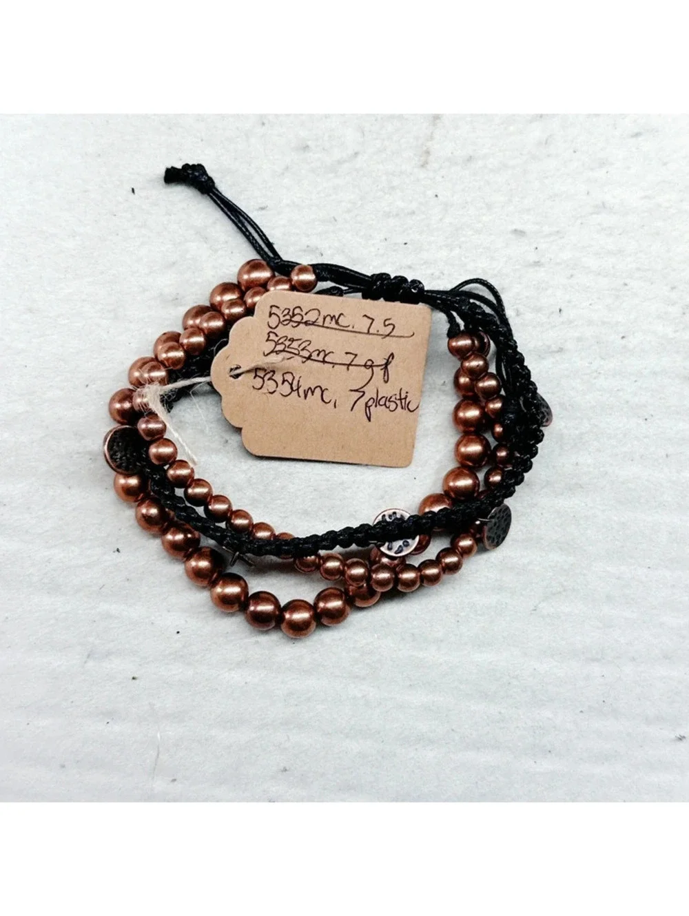 5354mc. Plastic Coppertone Adjustable Necklace
